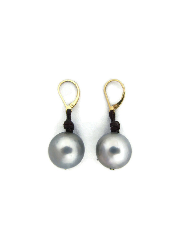 Deluxe Tahitian Drop Pearl Earring Gold