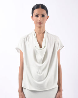 Draped Neck Top w/Cap Sleeve | Luce