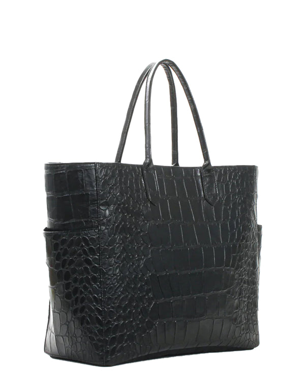 XL Pocket Tote | Black Embossed