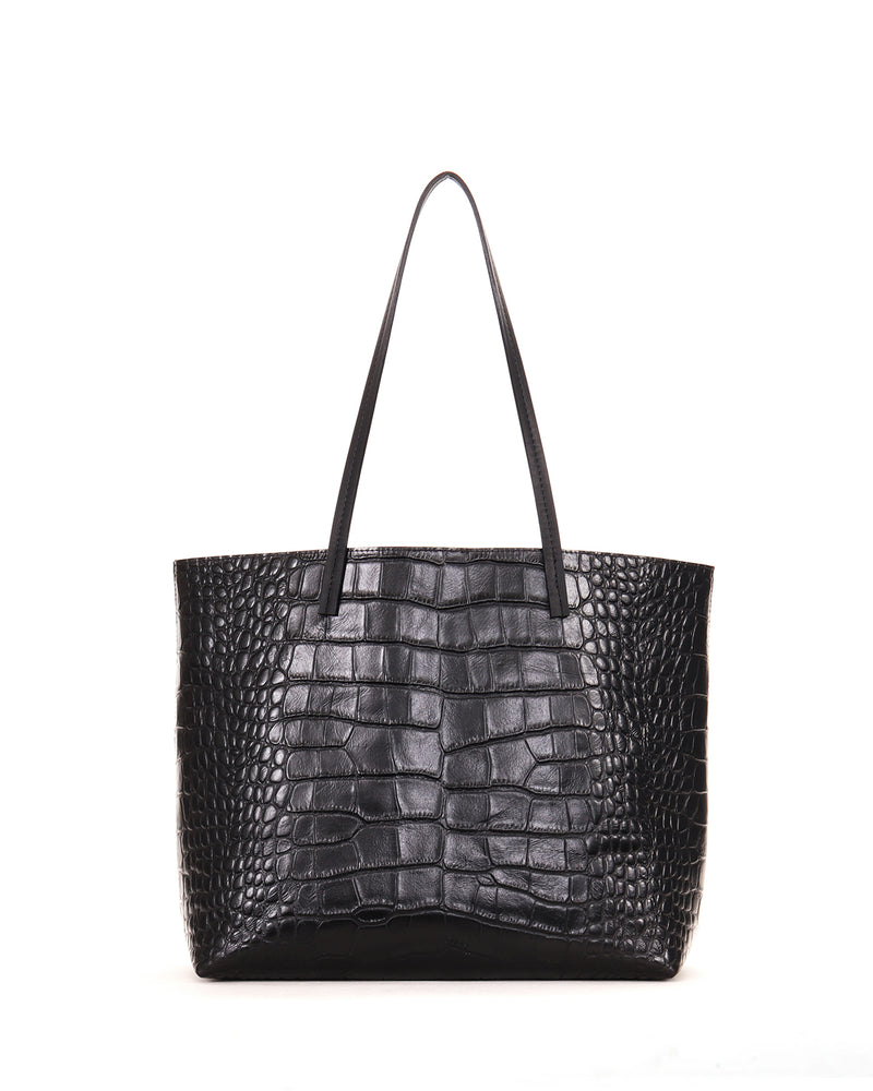 Essential Tote | Black Embroidered Gator