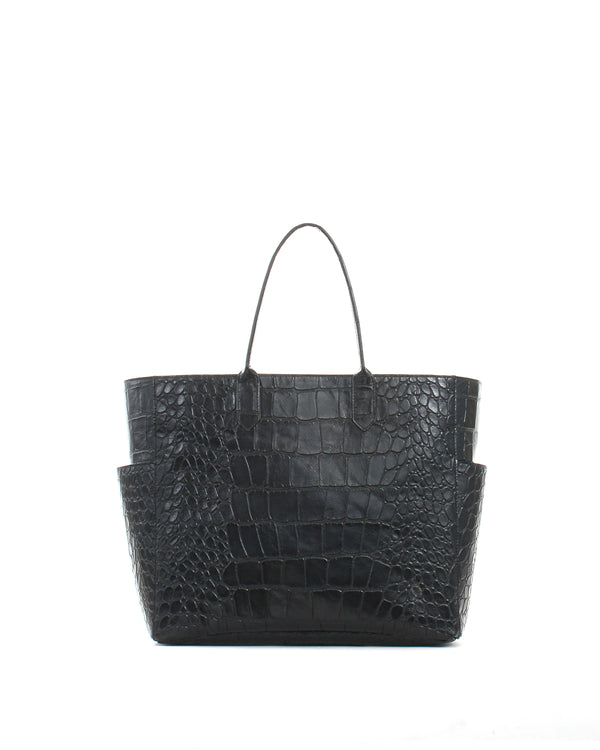 XL Pocket Tote | Black Embossed