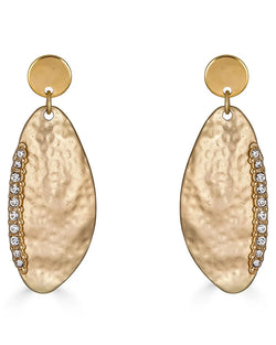 Matte Gold Earring with Rhinestones