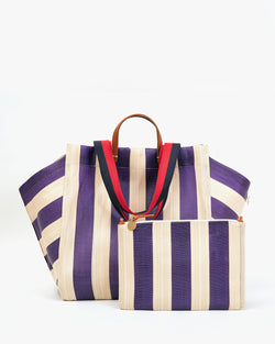 Beach Tote with Flat Clutch | Grape