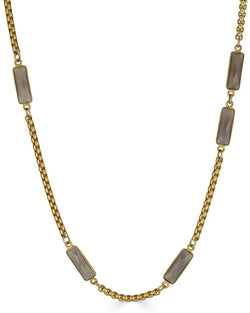 Grey Moonstone Baguette Short Necklace