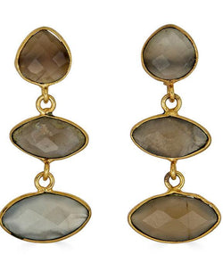 Gray Moonstone Marquis Dangle | Gray Moonstone