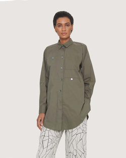 Cotton Cargo Shirt | Deep Forest