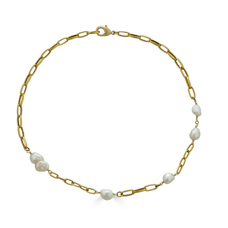 Keshi Pearl Necklace | Pearl and Gold