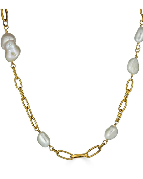 Keshi Pearl Necklace | Pearl and Gold