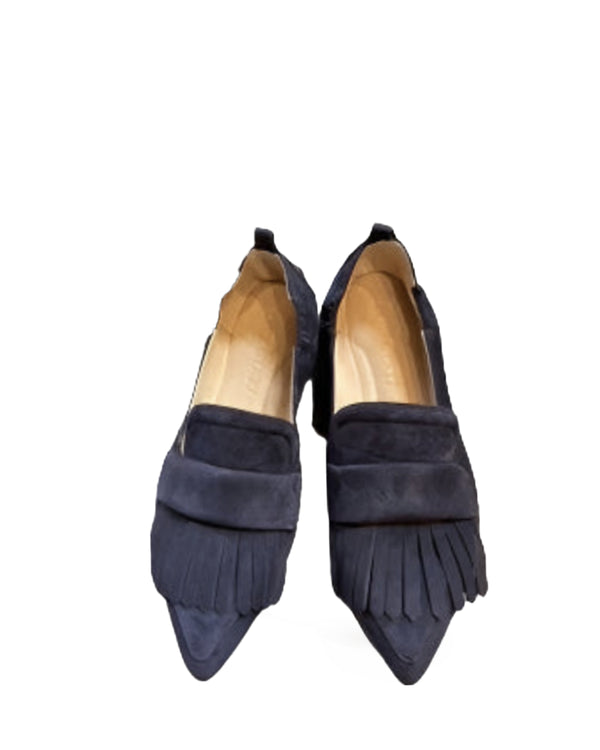 Grace Kiltie Flat | Navy