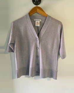 Elbow Sleeve Cardigan Sweater | Light Grey