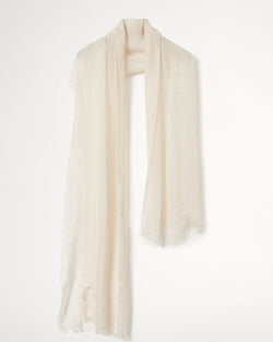 Lightweight Cashmere Scarf | Ice White