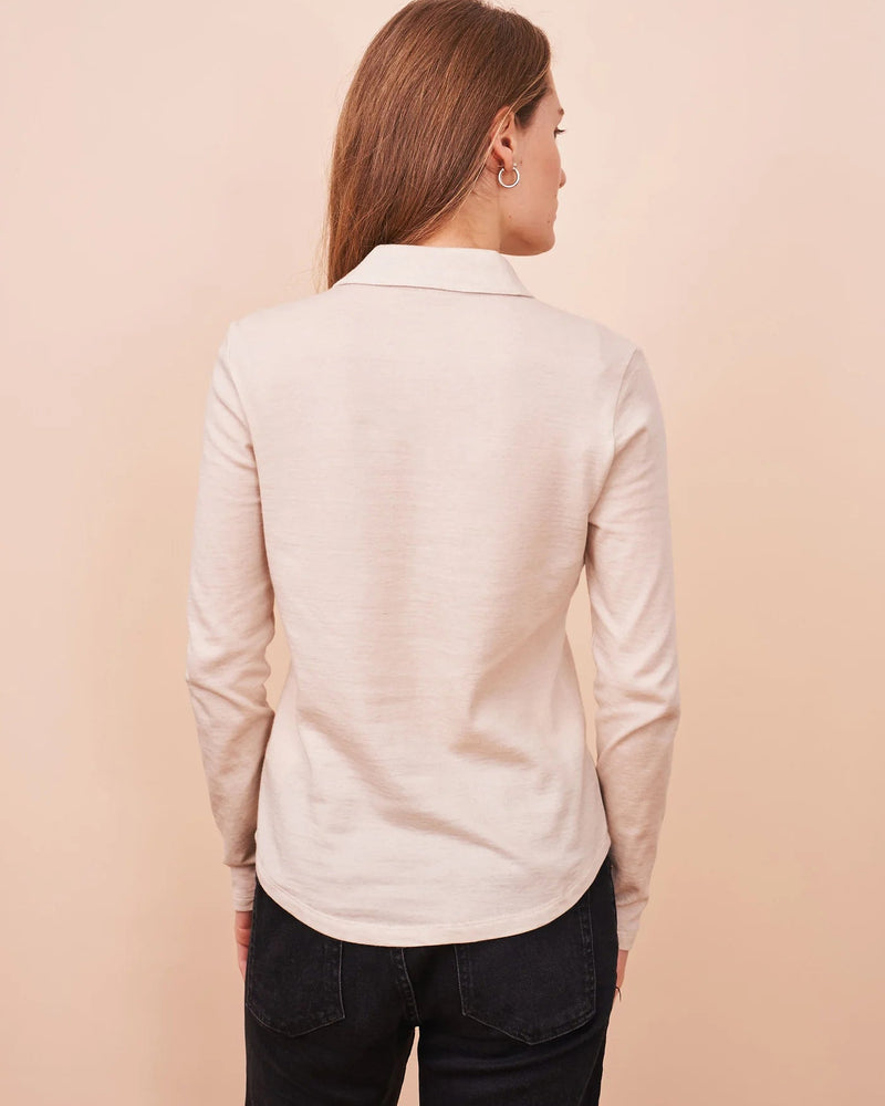 Cotton Cashmere Pocket Shirt | Greige