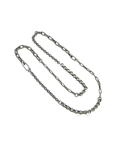 Silver Mixed Chain Necklace