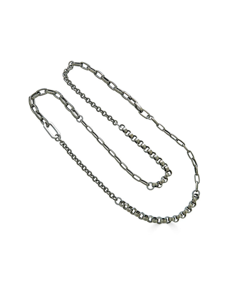 Silver Mixed Chain Necklace