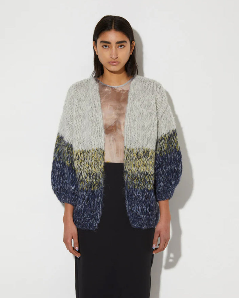 Alpaca Ombre Big Cardigan | Navy Ombre