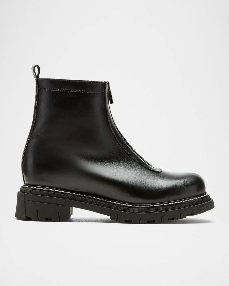 Deon Zip Front Bootie | Black Leather