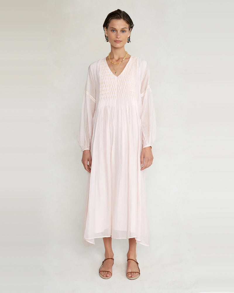 Pamela Dress V Neck Rose