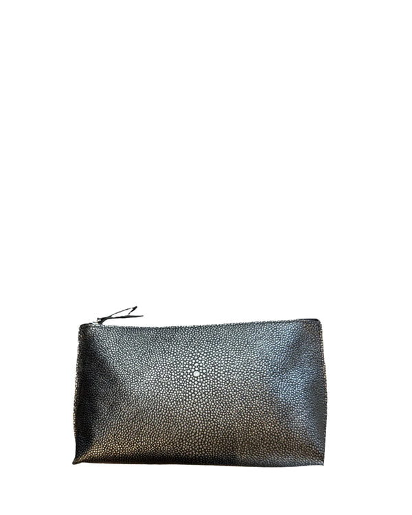 Essential Pouch | Pewter Shagreen