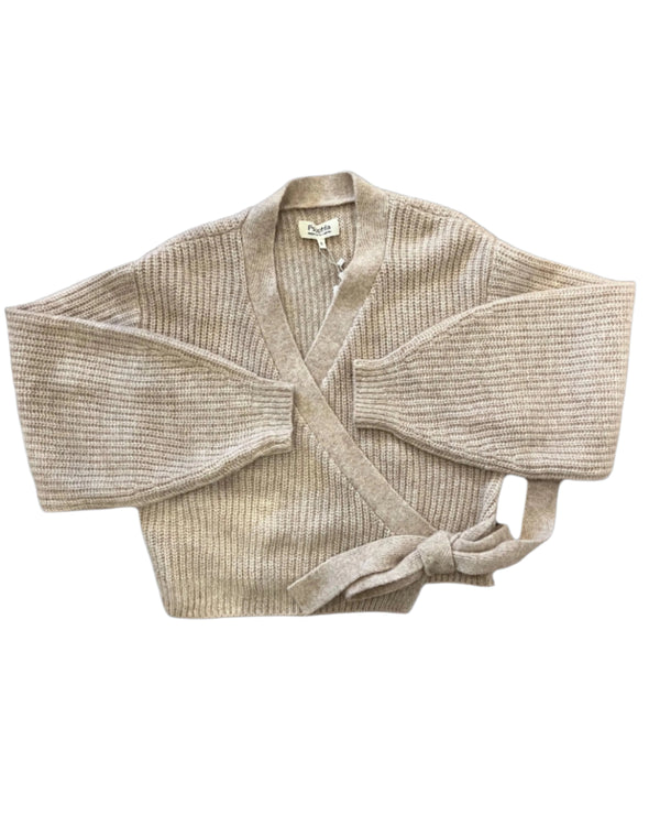 Knit Wrap Cardigan | Beige