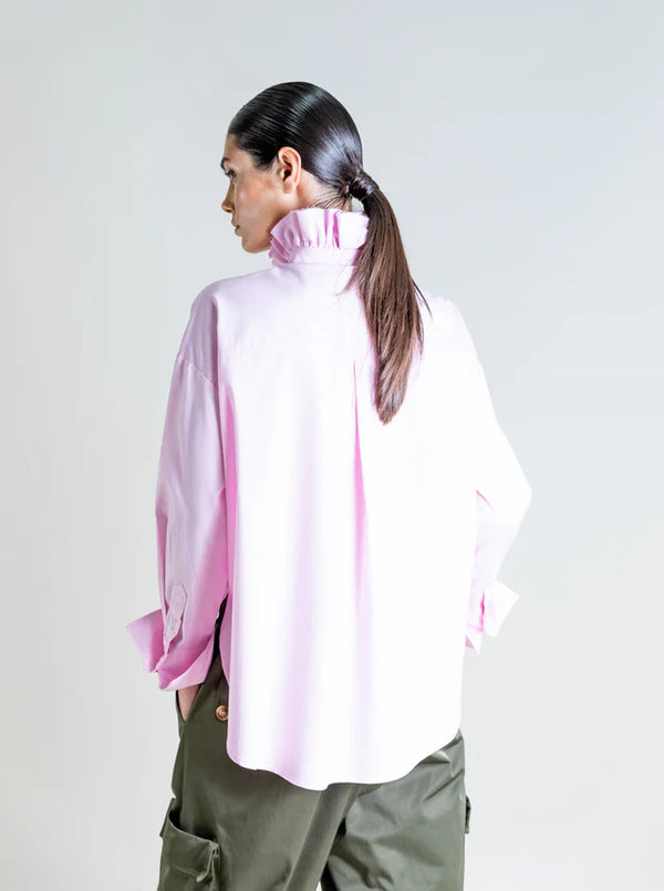 Raw Edge Ruffle Neck | Rose