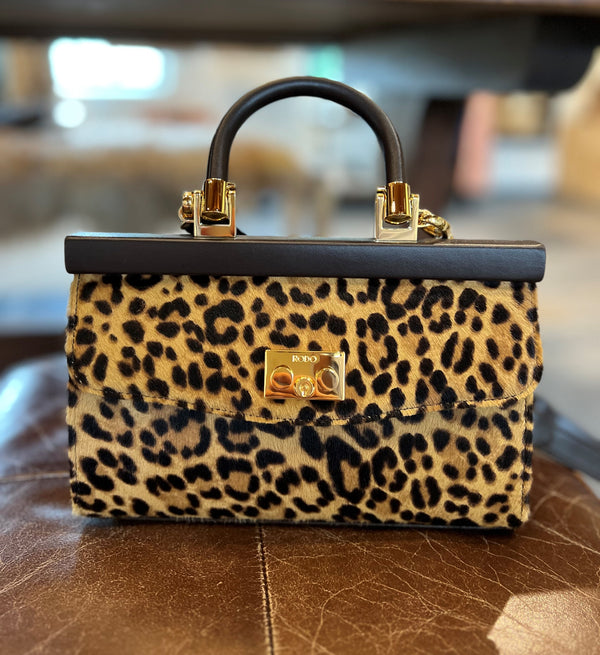 Borsa Leopard Pony Hair Handbag