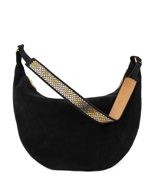 Rowan Handbag | Black Suede