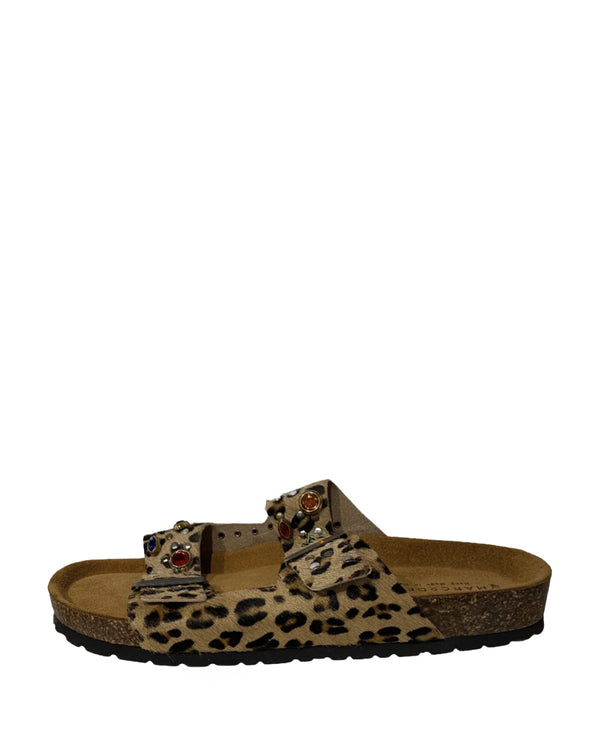 Santonini Footbed Sandal | Leopard