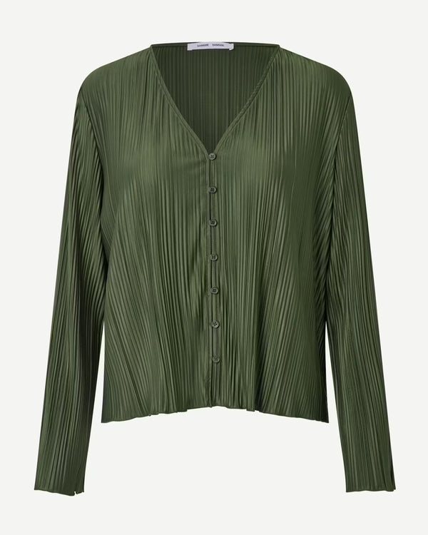 Sauma Pleated Blouse | Forest Night