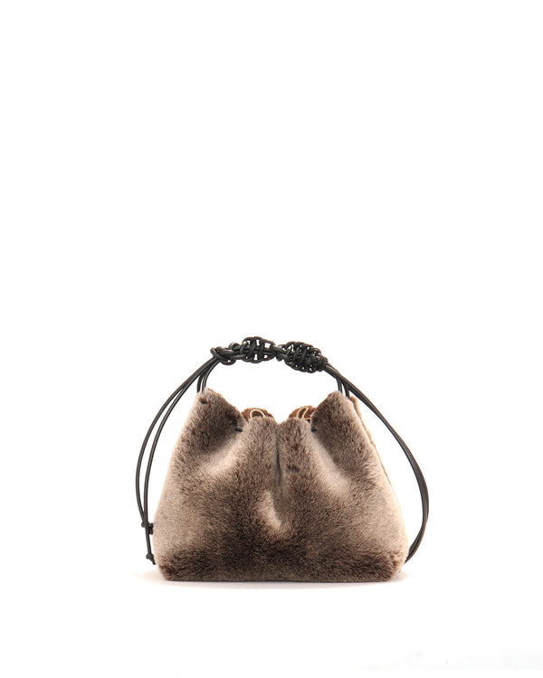 Mini Drawstring Bag | Fawn Shearling