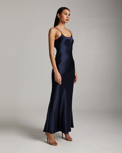 Liquid Slip Dress | Navy