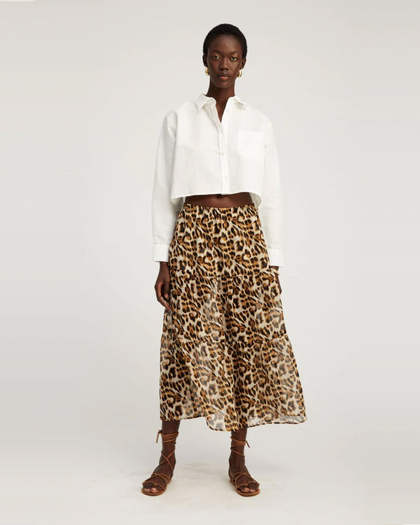 Ruffle Maxi Skirt | Leopard