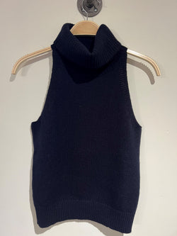 High Neck Vest | Black Blue