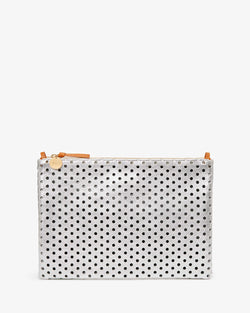 Flat Clutch with Tabs | Silver Punch Hole