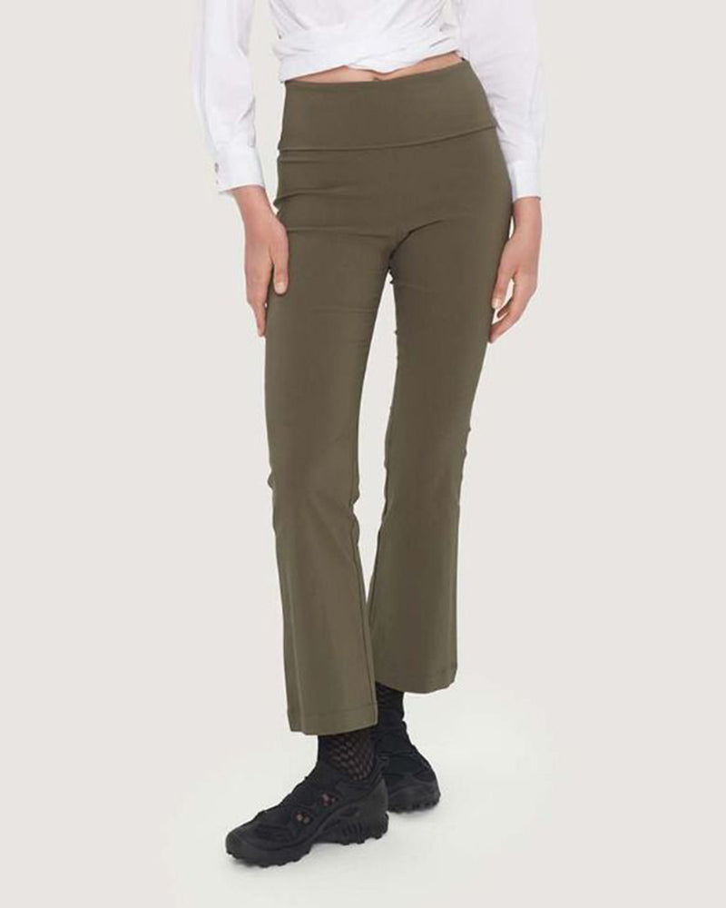 Stretch Long Flare Pant | Deep Forest