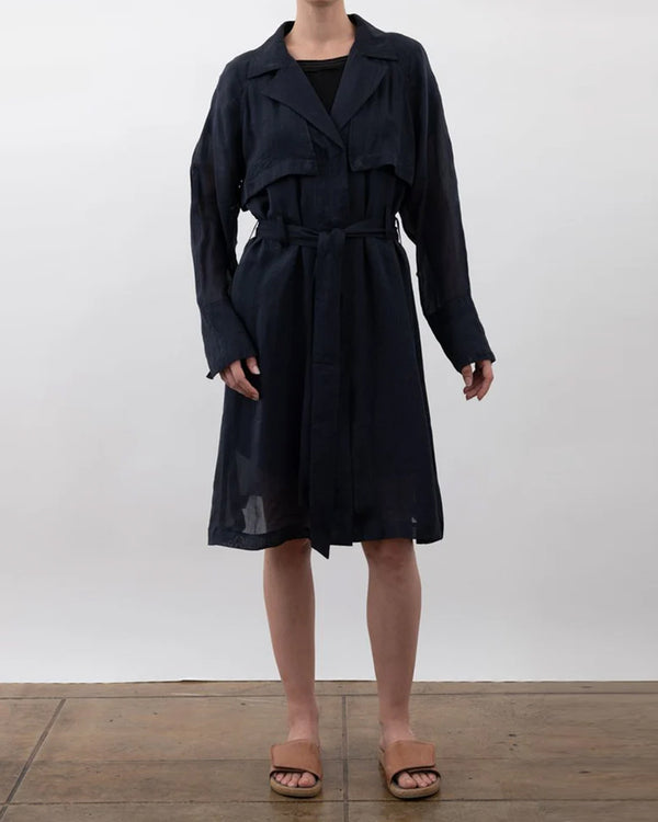 Vihana Sheer Trench Coat | Indigo