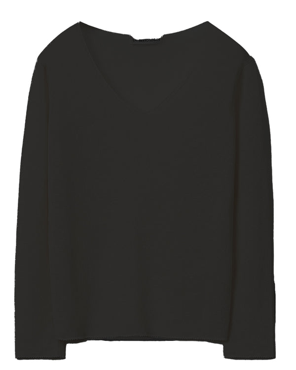 V Neck Pullover | Navy Black