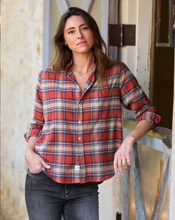 Eileen Washed Button Down | Red Plaid