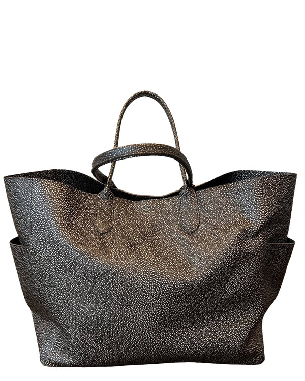 XL Pocket Tote | Pewter Shagreen