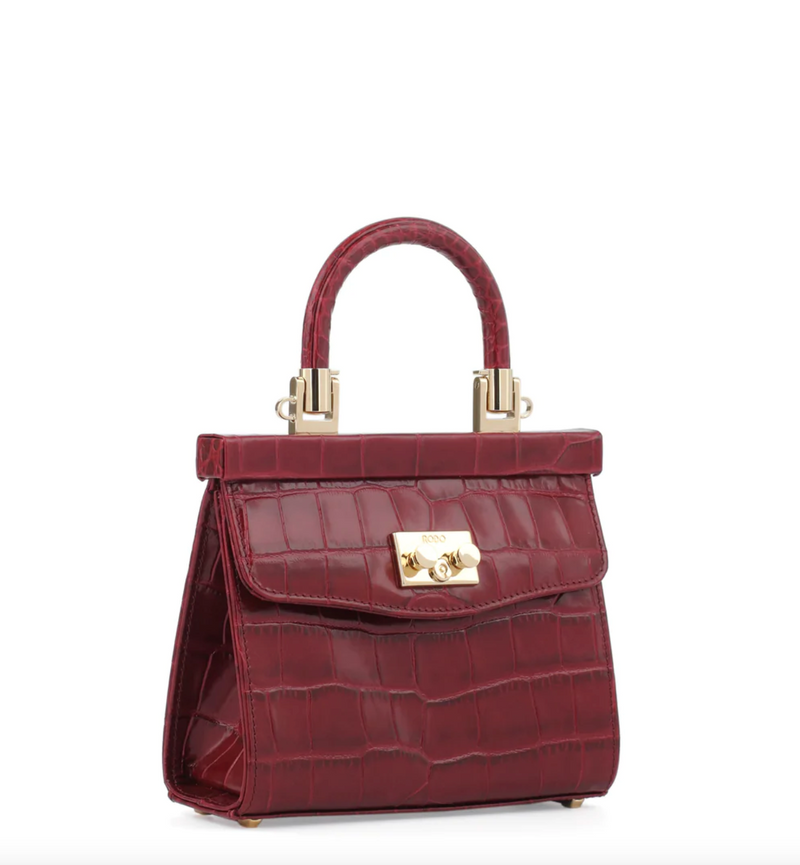 Small Paris Wine Croco Bag – Well Heeled